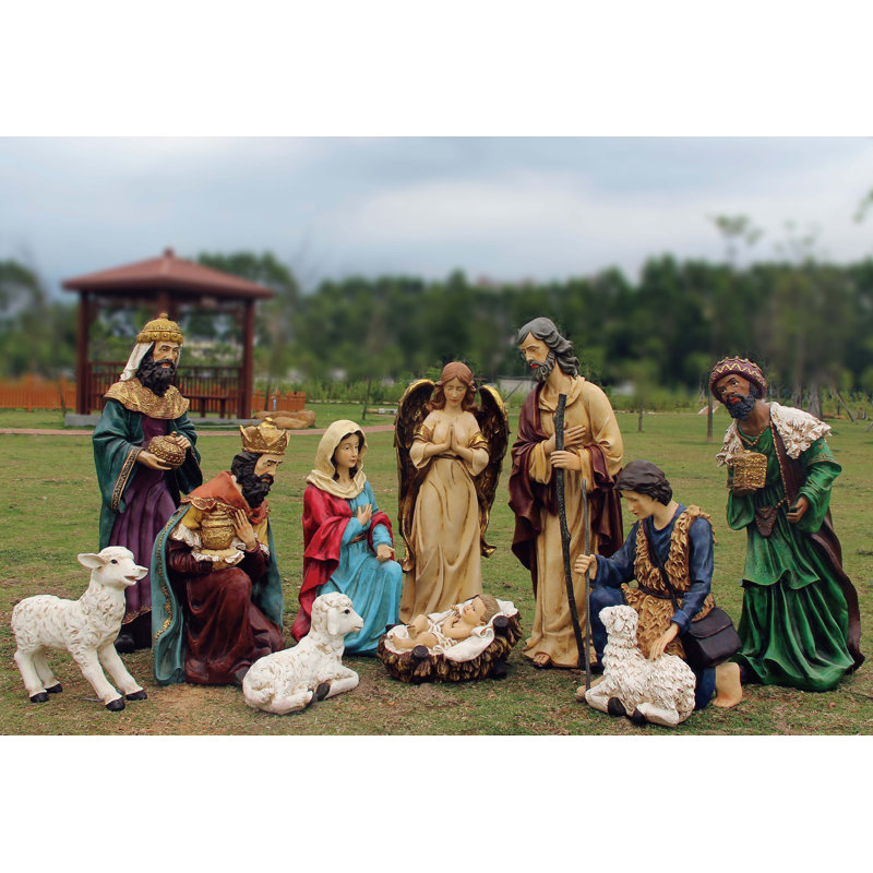 The Holiday Aisle 12 Piece Outdoor Nativity Lawn art/Figurine Set with